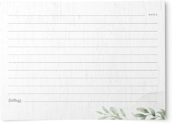 Dashleigh Farmhouse Greenery Recipe Cards, 48 Double Sided 4x6 Cards with Gold Foil, Sage Green Rustic Kitchen Gift