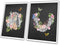 GnosisCollageArt Dental Art Human Teeth Anatomy, Flower Butterflies Set of 2 Unframed Prints