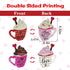 2 Pieces Double Side Wooden Coffee Sign for Valentines Day, Coffee Cup Tabletop Decoration for Holidays