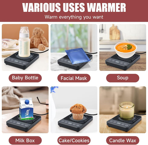 6-Temperature Mug Warmer - Electric Coffee Mug Warmer with Timer,Coffee Cup Warmer for Desk Auto Shut Off,Smart