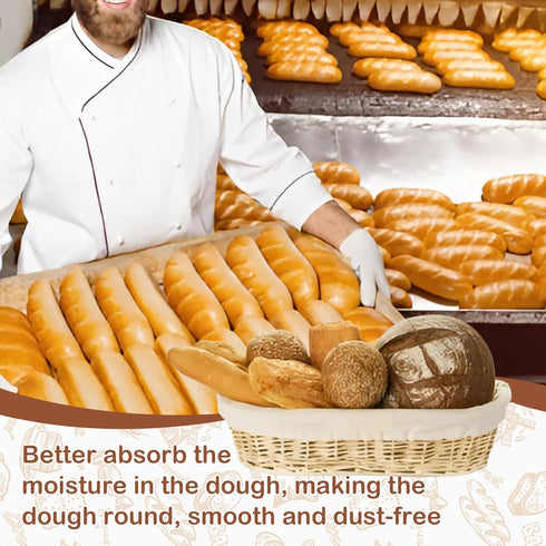 6 Pcs Banneton Bread Proofing Basket Linen Cloth Liners, 10 Inch Round and Oval Baking Dough Basket Cover for Sourdough