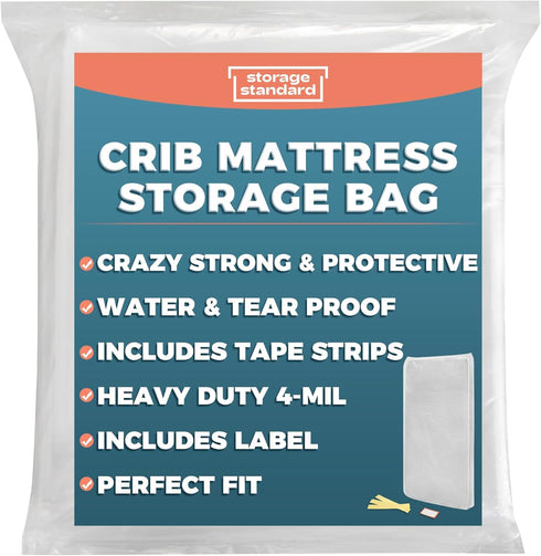 Storage Standard Crib Mattress Storage Bag - Waterproof & Reusable Mattress Bags for Moving,