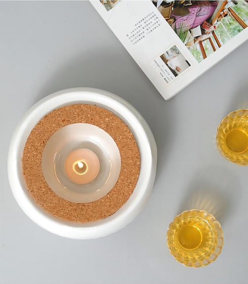 Bamboo's Grocery LoKii 6 Inches Ceramic Teapot Warmer with Cork Cushion, Teapot Heater, Tea Light Warmer, Suitable