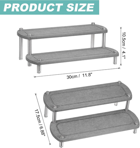 uxcell Fast Drying Stone Sink Tray, 2-Tier Instant Dry Sink Organizer, Water Absorbing Stone Tray for Sink Countertop, Quick Dry Stone Rack for Sponge Soap Dispense Home Decor, Dark Grey by uxcell