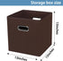 Fabric Cubby Storage Bins, 13x13x13 Inches, Foldable Organizer Bins with Dual Handles, Set of 3, Coffee