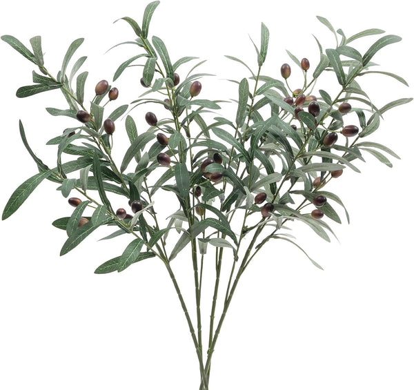 SHACOS 4 PCS 28 inch Artificial Olive Branches - Faux Tree Branches for Home Wedding Shop Office Garden Decor