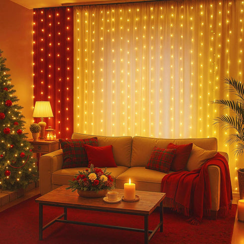 300 9.8 9.8 8 DomeStar LED Curtain Lights for Bedroom, x FT Fairy Lights with Modes Remote, Plugin Design for Holiday