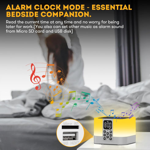 AFEXOA Dimmable 8 14+ Gifts for Teen Boys Girls, Night Light Bluetooth Speaker, Multi-Color Changing Alarm Clock