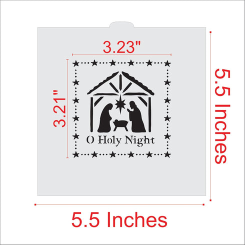 O Holy Night Nativity Scene Cookie and Craft Stencil
