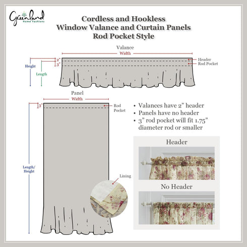 Greenland Home Fashions Barefoot Bungalow Sarasota Window Valance, Multicolor, One Size 84" x 14"