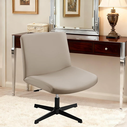 Armless Criss Cross Chair Cover Water Resistant Jacquard Vanity Chair Cover Elastic Mid Back Wide Seat Accent Chair