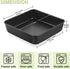E-far 9x9 Baking Pan, Nonstick Square Cake Pan with Stainless Steel Core, Black Metal Bakeware for Brownies Lasagna Cakes, Non-toxic & Easy Clean, 2 Inch Deep by E-far