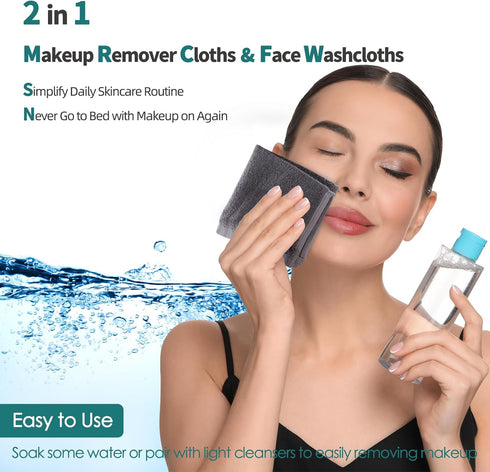6 Pack, 13x13 inch Face Towels Extra Large Grey Wash Cloths on Sensitive Skin, Super Soft and Gentle Bath Washcloths