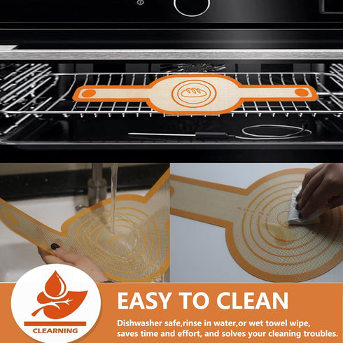 2Pcs Silicone Bread Sling for Dutch Oven, Non-Stick Easy Clean Baking Mat with Long Handles