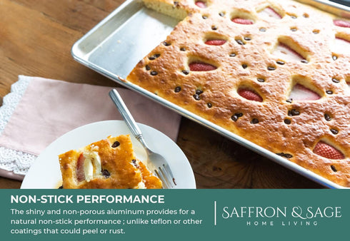 Commercial Quality Cookie Sheet Pan, 2 Pack Aluminum Half Sheet Baking Pan, Rust & Warp Resistant, Heavy Duty