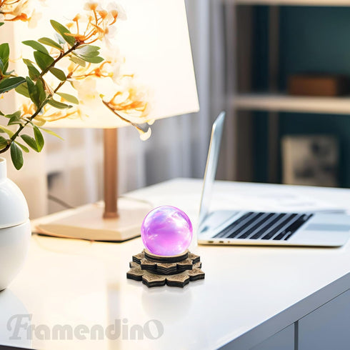 3 Pack 30-150mm Framendino, Wood Crystal Ball Stand Flower Mini Sphere Display Wooden Holder
