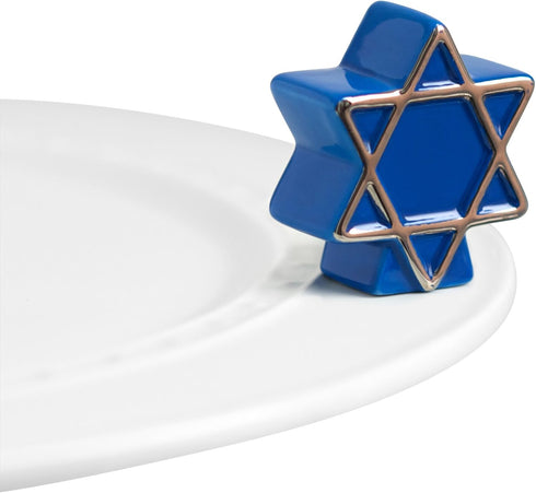 nora fleming Star of David (Blue Star) A122 - Hand-Painted Ceramic Unique Décor for Home and Office