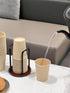 8oz, 3.35in Wood Bathroom Cup Holder Stylish Walnut Disposable Cup Dispenser, Plastic Mouthwash Cup Storage Organizer
