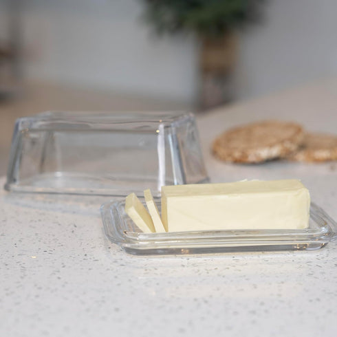 Counter Fox Run Glass Butter Dish With Cover, Clear Butter Dish For The or Refrigerator