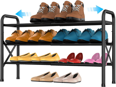 Shoe Rack for Front Door Entrance, Small Adjustable Metal Shelf Storage Organizer for Entryway Closet Doorway