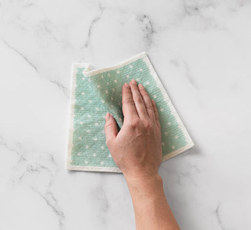 8 Count Martha Stewart Swedish Kitchen Absorbent Sponge Dish Cloths, Polka Dots