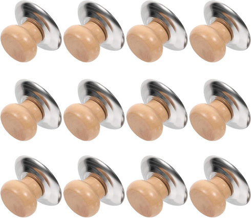 Cabilock 12pcs Wooden Pot Lid Knobs - Replacement for Cookware, Easy to Clean for Woks, Steamers, Soup Pots