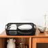 Large Plastic Storage Basket Tray with Handle, Black, Pack of 6