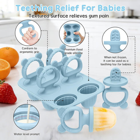 Frozen Silicone Baby Popsicle Molds with Sticks, Mini Popsicles Molds for Babies Breastmilk Popsicle Molds for Teething