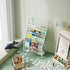 4-Tier (28.35" JAQ Green Kids Bookshelf, Metal Book Display Rack for Small Space, Child-Safe Forward Facing Toddler