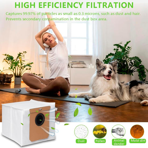 14 Pack Replacement Dust Bags for Eufy L60 / L50 Series Robot Vacuums, Self-Empty Station Dirt Disposal Bags