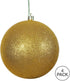 Vickerman 6" Antique Gold Glitter Ball Ornament, 4 per Bag