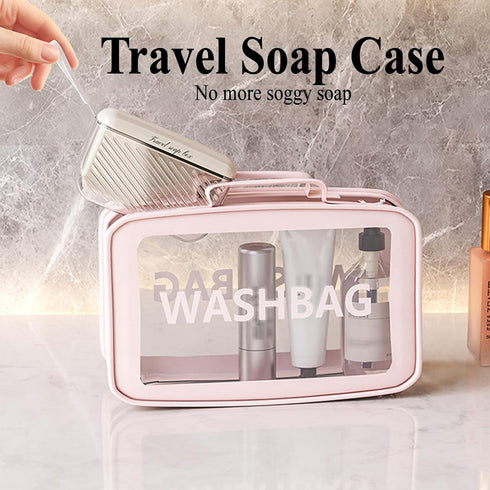 LERAO Travel Soap Case Soap Holder Bar,Soap Dish Travel Plastic Soap Dish for Shower Container(Beige)