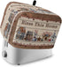 Country Star Toaster Cover 2 Slice, Farmhouse Beige Brown Wood Rustic Barn Design with Loop for Dust Protection