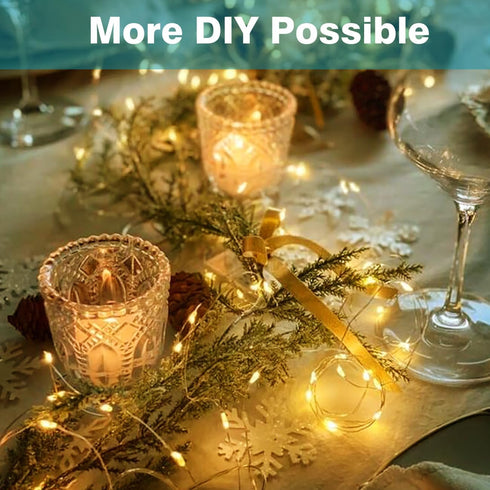 4 Pack 480LED 156Ft 8 Fairy Lights Battery Operated with Remote, Total Battery Powered String Lights with Timer, Modes