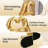 Kityemo Gold Decorative Bookends for Shelves, Heart Hands Book Ends Sculpture Aesthetic Decor for Bedroom Living Room