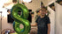 40 Inch Large Green Digital Balloon Number 7 - Helium Foil Polyester Film Jungle Themed Party Decoration