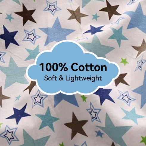 40 60 (101.6 152.4 cm) Kids Throw Blanket Soft Cotton Toddler Blanket with Blue & Gray Stars Pattern, Breathable