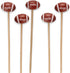 BambooMN 5.9" Decorative Sports Ball End Bamboo Cocktail Picks - 100 pcs for Events & Parties