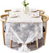 BOXAN Gorgeous White Lace Tablecloth Overlay, 60x120 Inch Rose Vintage Embroidered, Romantic Boho Wedding Reception