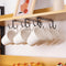 Under Cabinet Mug Hooks, 3 Pieces Mug Holder Rack with 12 Hooks, Display Hanging Storage for Mugs/Coffee Cups, Black
