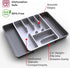 Mueller Flatware Kitchen Drawer Organizer, 19.7" x 15", Heavy-Duty Silverware Tray with 6 Compartments
