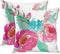 Emvency Set of 2 Throw Pillow Cover - Flowers Watercolor Peonies Pink Turquoise Decorative Pillow Case (18 x 18 Inch)