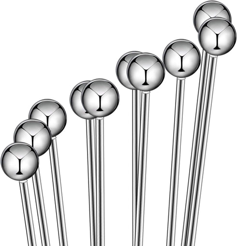 2 Pieces Stainless Steel Mini Ball Whisk - 10-Inch and 12-Inch Egg Beater Manual Mixer for Sauces, Cream