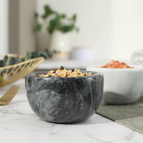 jalz jalz Marble Salt Box Spice keeper Black Big Salt Cellar Natural Material Salt Container Spice Cellar Large