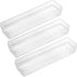 LotFancy Clear Drawer Organizers, Set of 3, 12” x 3” x 2” Plastic Storage Bins for Desk, Bathroom, and Makeup