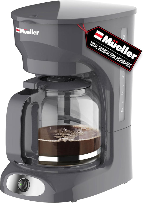 MUELLER HOME 12-Cup Drip Coffee Maker Perfect for Home or Office, Borosilicate