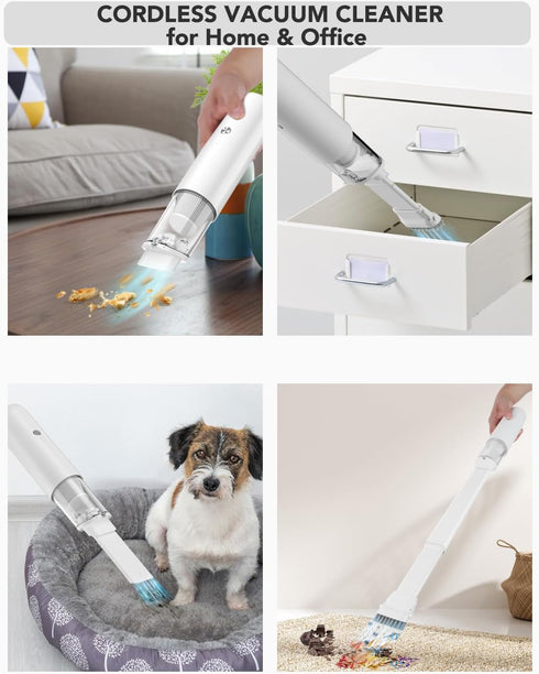 Cordless Handheld Vacuum Cleaner Kit for Home, Office, Car, 7500mAh Rechargeable Battery, 12000PA Powerful Motor
