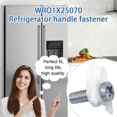 WR01X39781 Refrigerator Door Handle Mounting Stud, Fits GE Refrigerator Freezer Handle Replacement Parts (White, 2Pack)