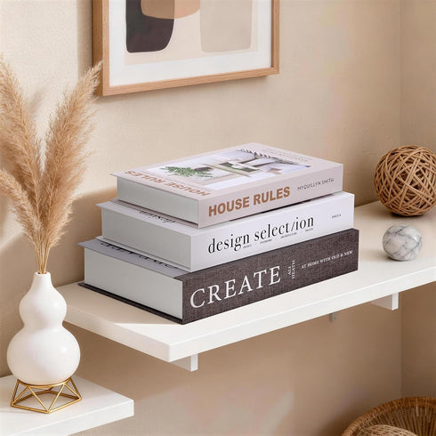 Set 3, Decorative Fake Books for Home Decor, Large Faux Coffee Table Book Boxes with Hidden Storage, of Cocoa