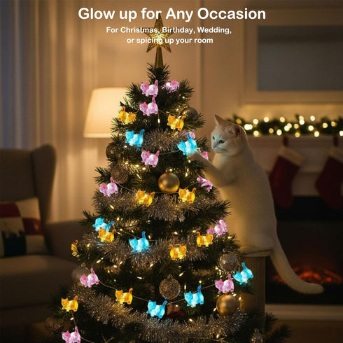 30 10ft LED Cat String Lights Battery Powered Kitty Fairy Lights for Bedroom, Party, Christmas Decor